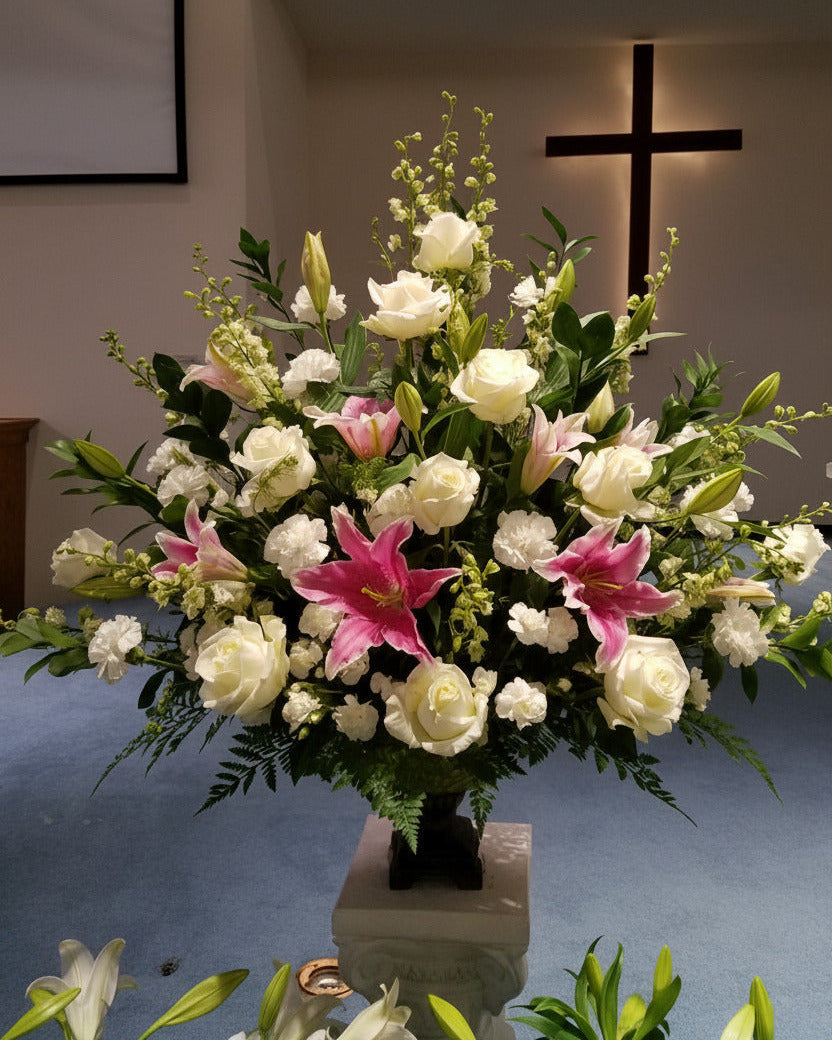 Pink and White Flower arrangement, available for same day delivery in Gilbert, Queen Creek, Chandler, Mesa, Tempe, Phoenix Arizona