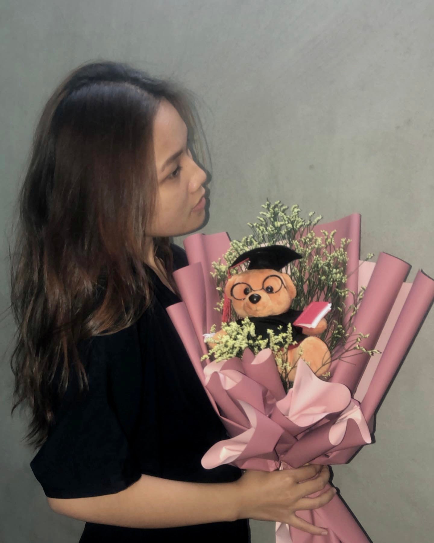 Elegant grad gift bouquet with fresh seasonal flowers
