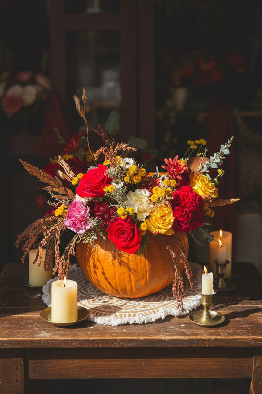 Centro de mesa de calabaza sorpresa