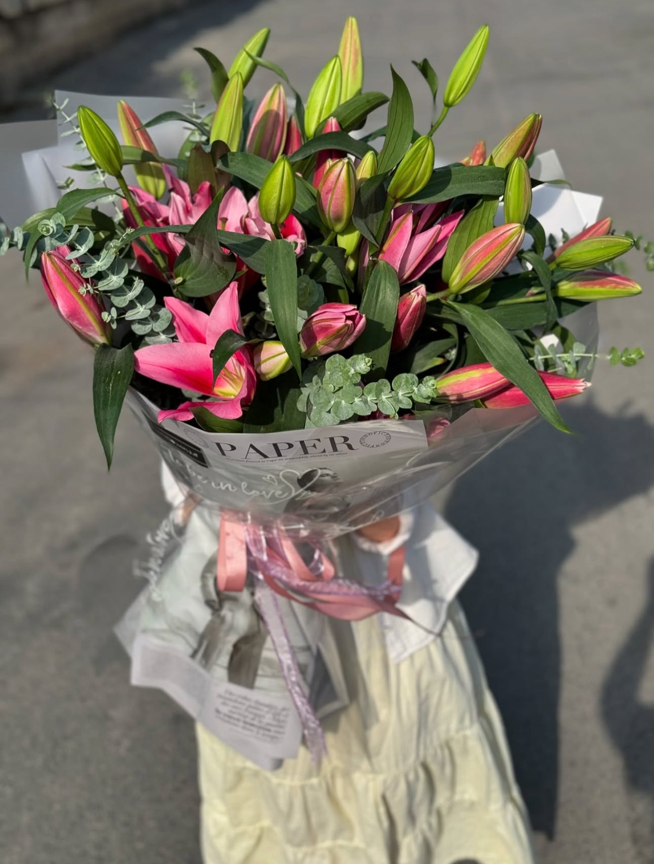 	Fresh-cut lilies bouquet symbolizing purity and love, ideal for birthdays or anniversaries.
