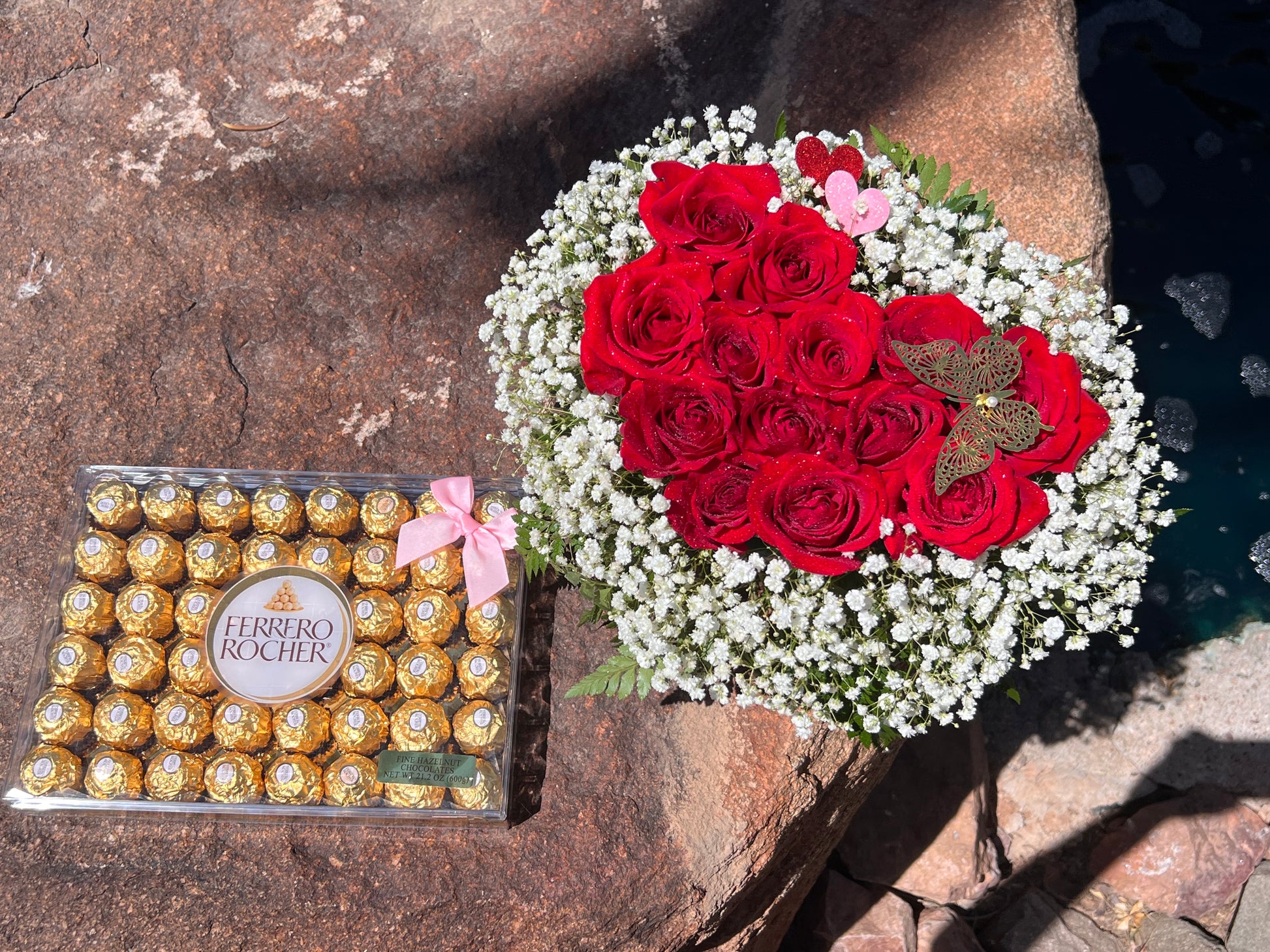 Heart-shaped roses arrangement with fresh red roses, perfect for romantic occasions and same day flower delivery.
