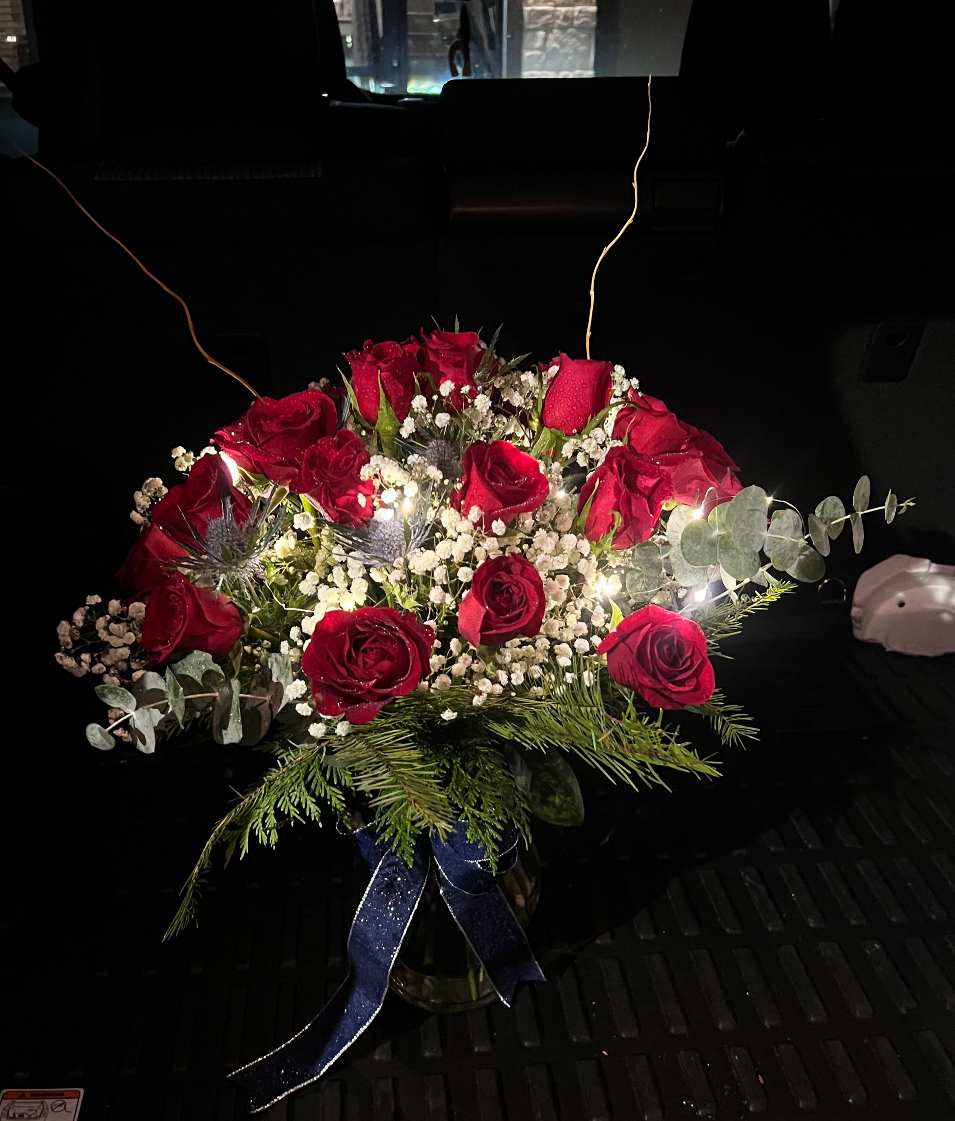 Long stem red roses bouquet, available for same day delivery in Phoenix, perfect for romantic occasions.

