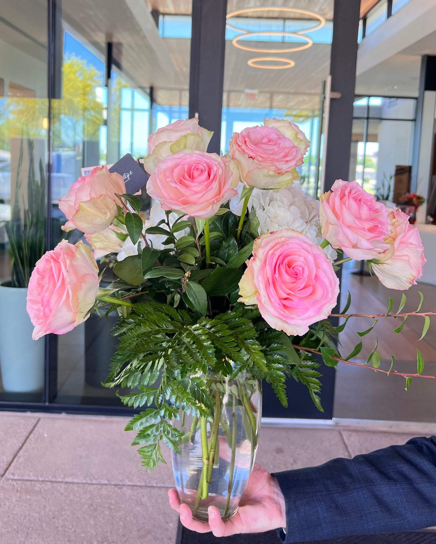 Pink Roses Vase with fresh pink blooms, perfect for birthdays, anniversaries, or special celebrations.
