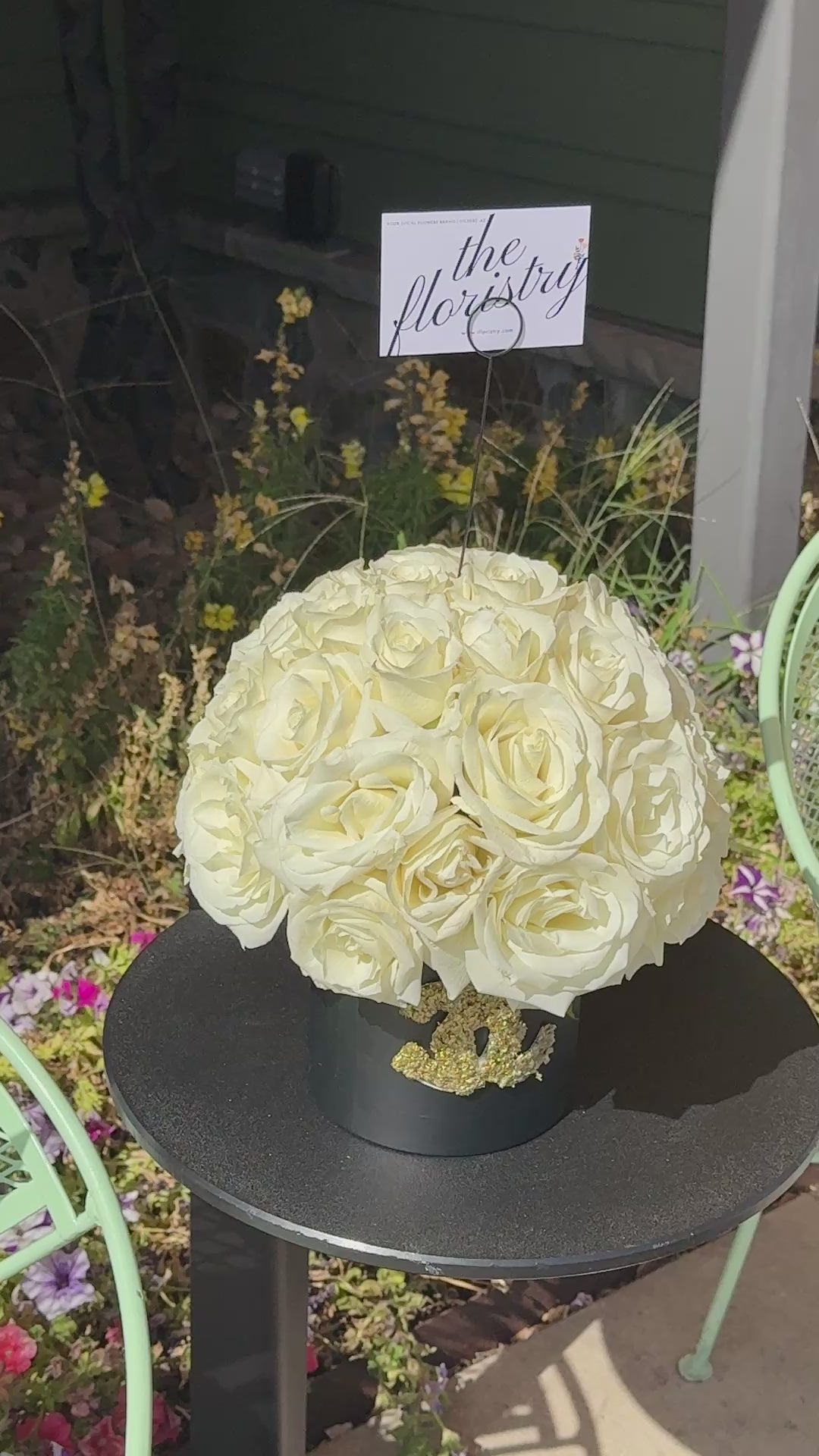 Playa Blanca luxury white rose box, 28-65 roses. Minimal, elegant design with optional baby's breath accent. Same-day delivery, Gilbert AZ.